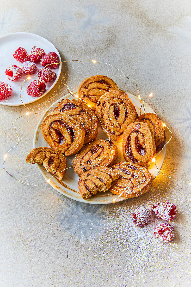 Raspberry swirl cookies