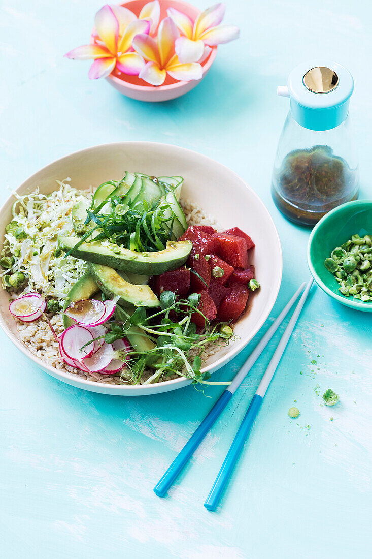 Watermelon tuna poke bowl