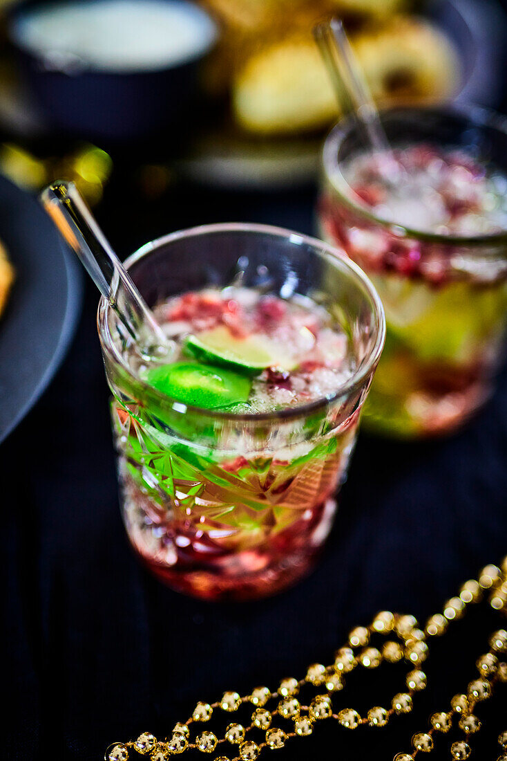 Mojito with lime and mint