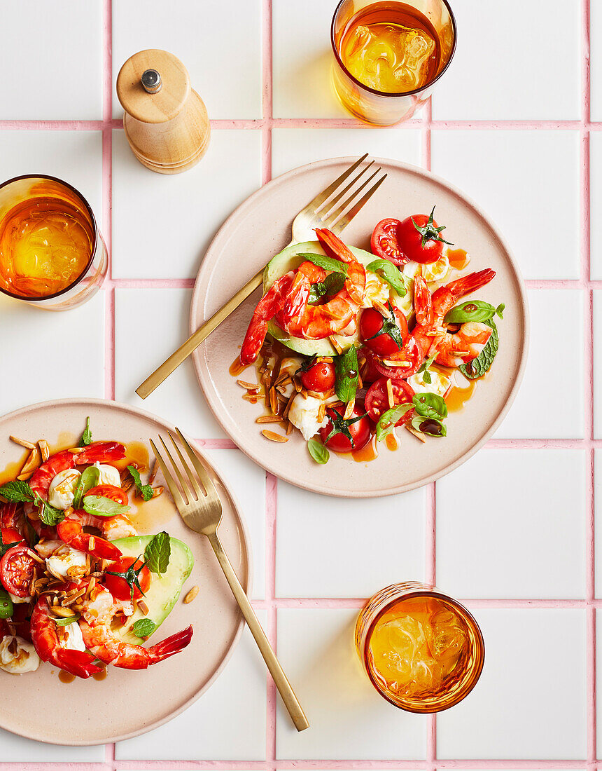 Caprese-stuffed avocado halves