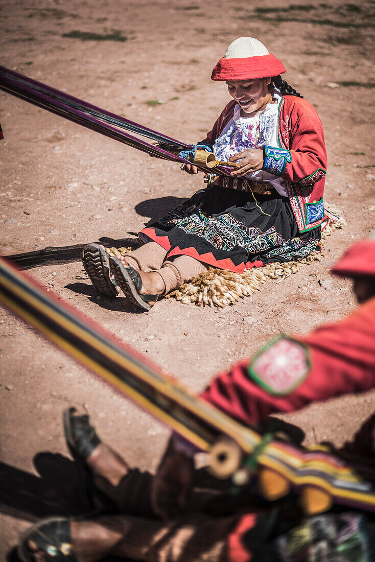 Weberei-Gemeinschaft Ccaccaccollo, Heiliges Tal der Inkas, nahe Cusco, Peru