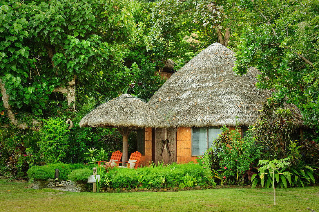 Bure guest lodging at Matangi Private Island Resort, Fiji.