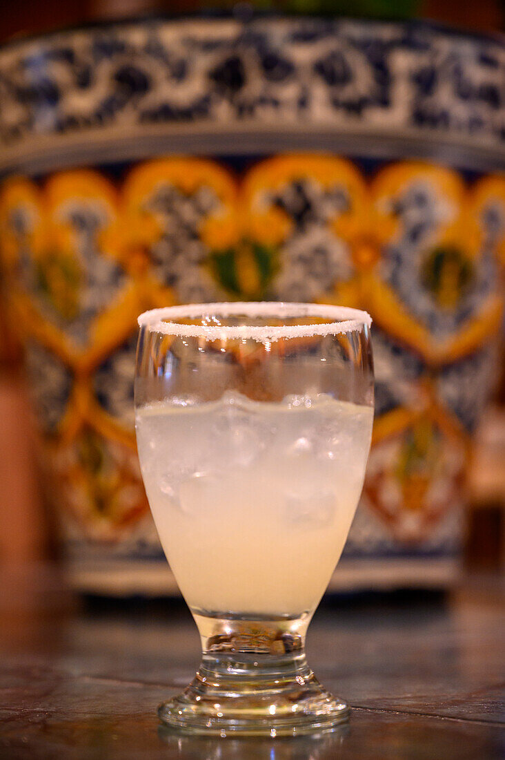 Margarita at Chef Betty Vazquez's El Delfin restaurant in Hotel Garza Canela, San Blas, Riviera Nayarit, Mexico.