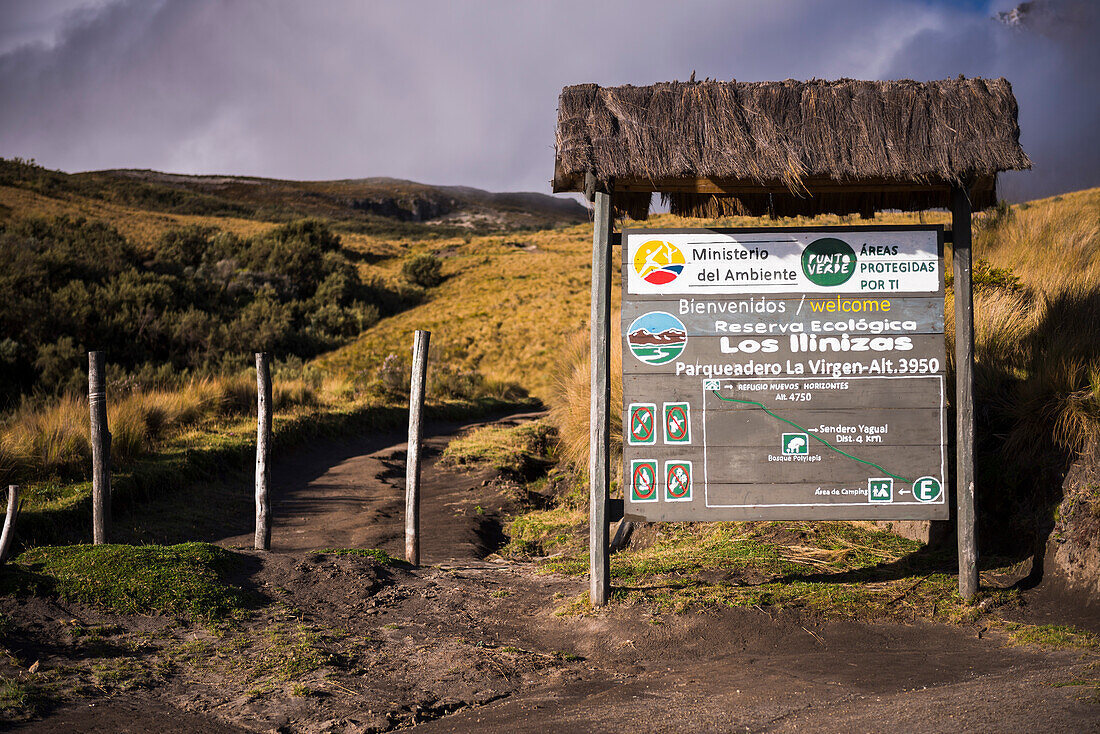 Starting point for the climb up Illiniza Norte Volcano, Pichincha Province, Ecuador