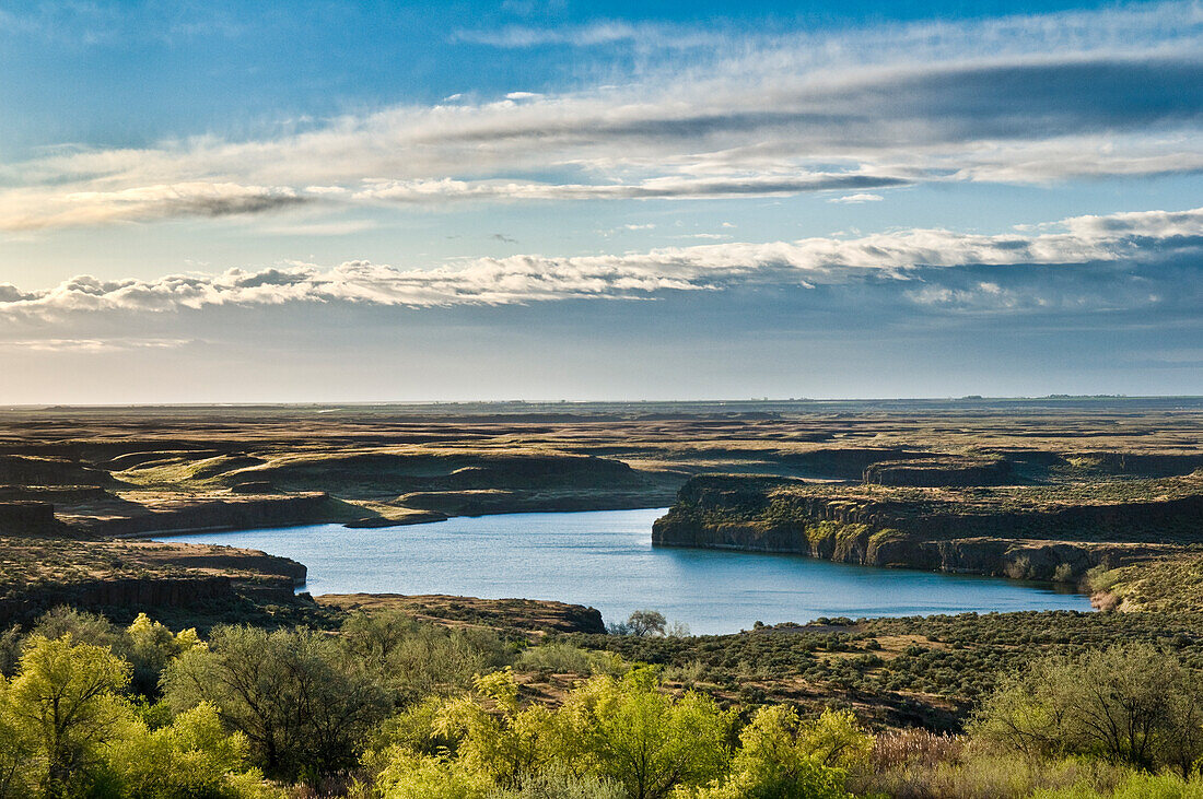 Lower Goose Lake, Seeps Lake Wildlife Area, Washington.