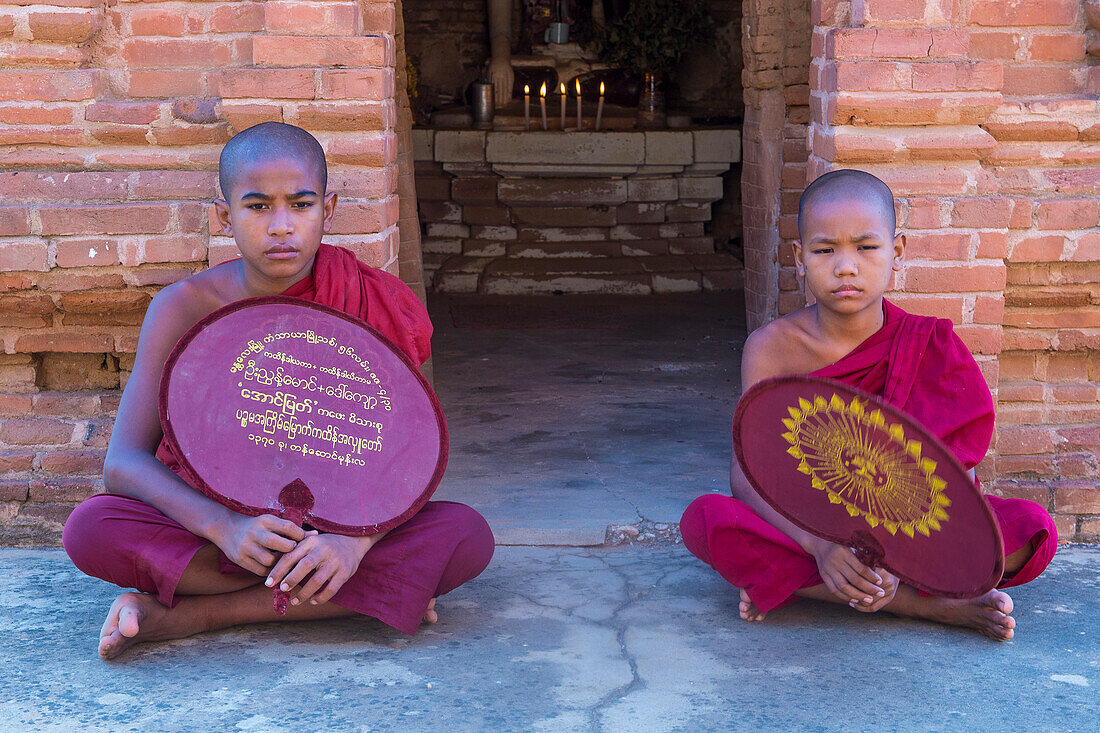 Novice monks in bagan Myanmar