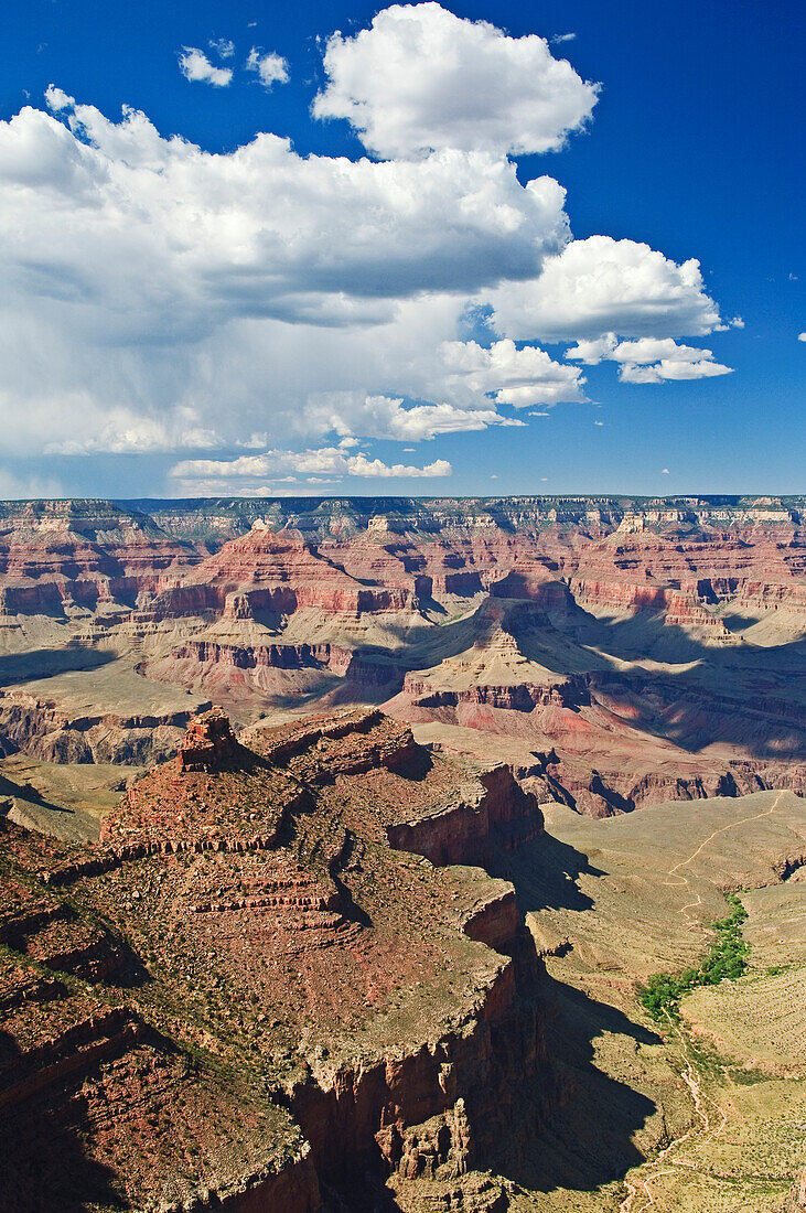 Grand Canyon vom Aussichtspunkt am South Rim in der Nähe des Hopi House; Grand Canyon National Park, Arizona.