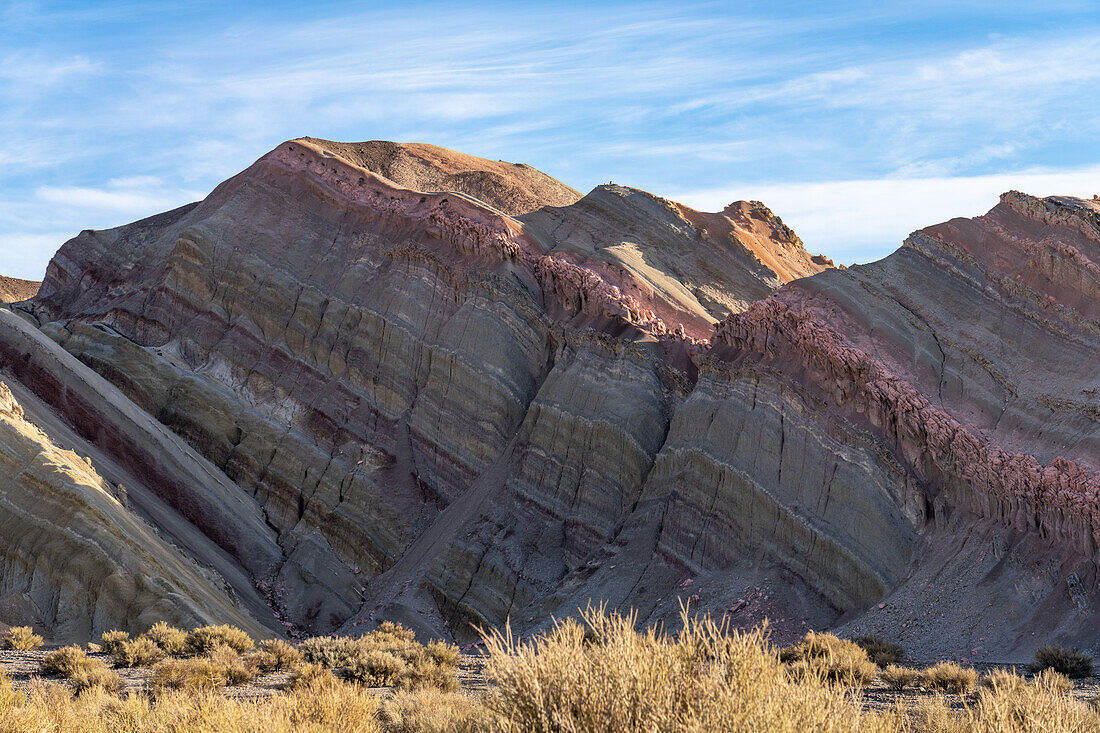 Colorful geologic formations at the Hill of Seven Colors near Calingasta, San Juan Province, Argentina.