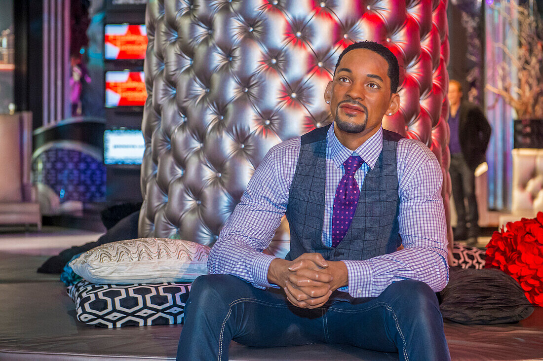 A waxwork of Will Smith at The Madame Tussauds museum in Las Vegas , The two-floor 30,000-square-foot museum has 100-plus wax replicas.
