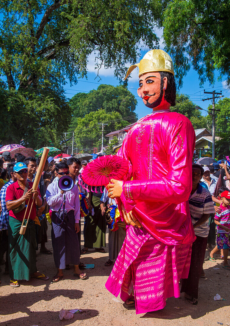 Participants in a local village festival in a village near Bagan Myanmar