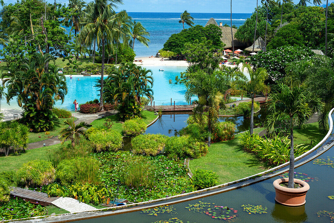 Meridien Hotel on the island of Tahiti, French Polynesia, Tahiti Nui, Society Islands, French Polynesia, South Pacific.