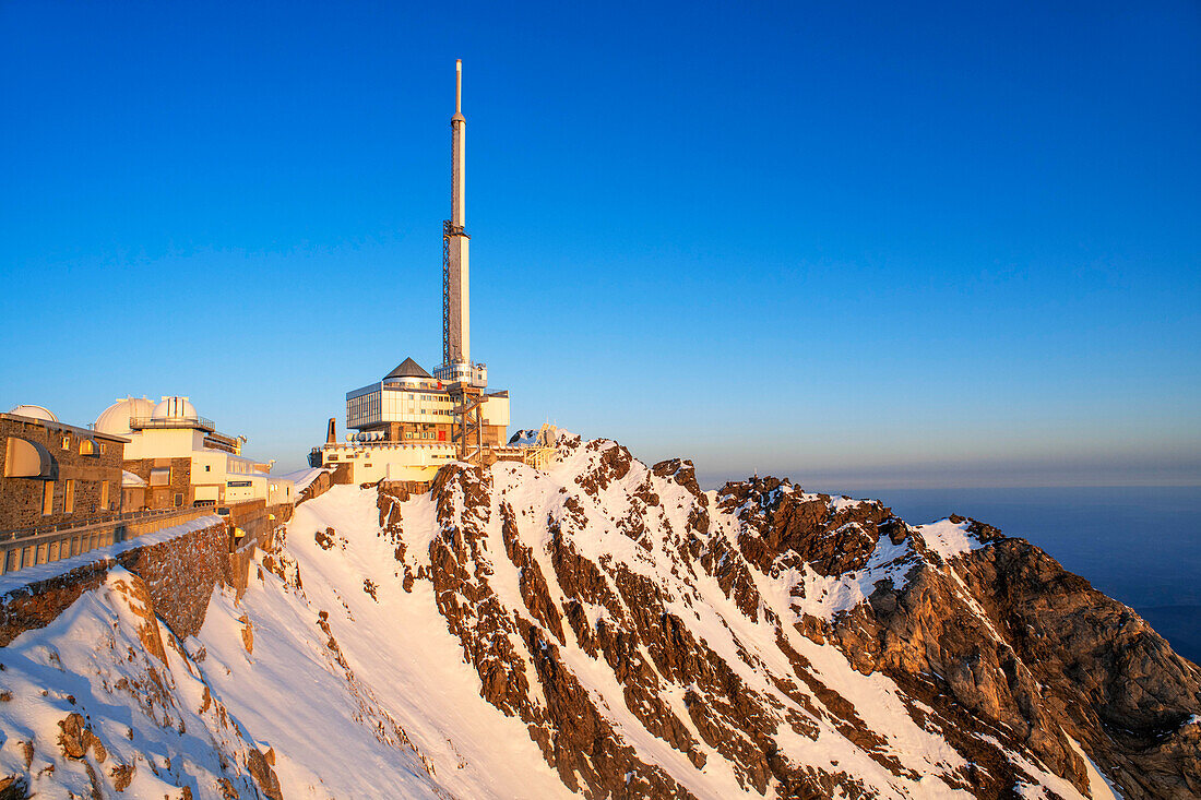 Das Observatorium des Pic Du Midi De Bigorre, Hautes Pyrenees, Midi Pyrenees, Frankreich