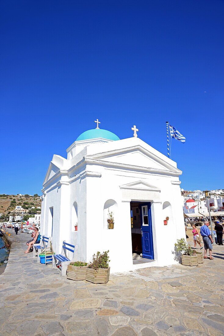 Orthodoxe Kirche Agios Nikolakis (Sankt Nikolaus) in Mykonos-Stadt, Griechenland