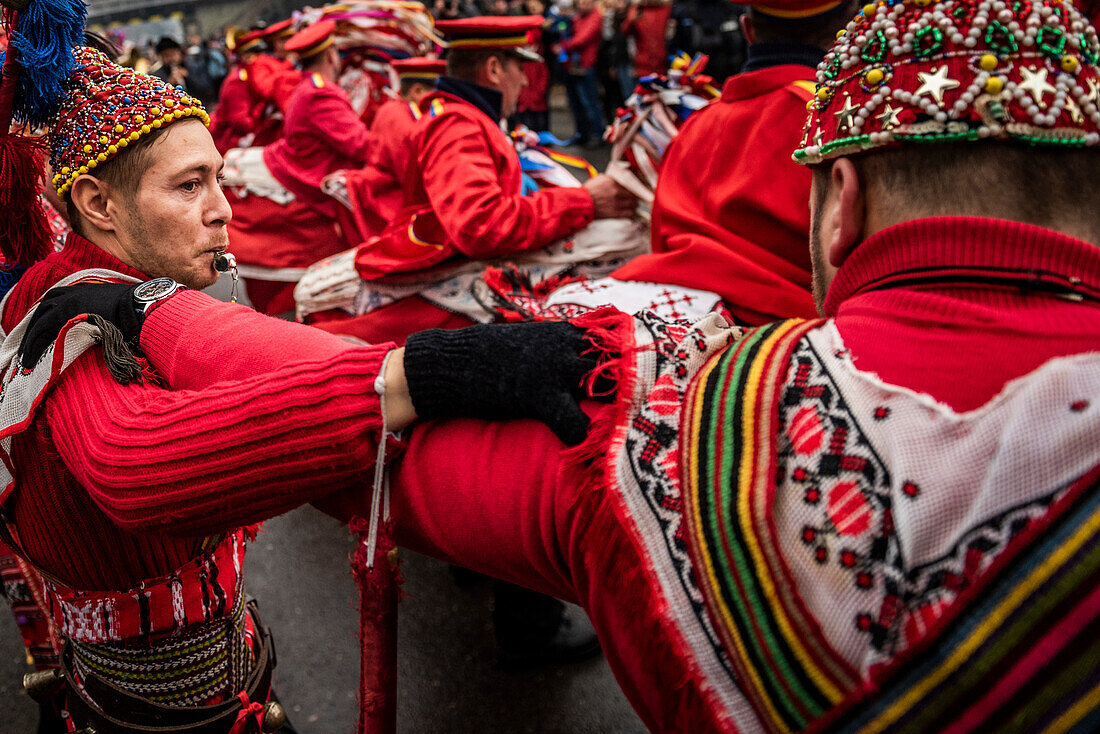 New Year Bear Dancing Festival, Comanesti, Moldova, Romania