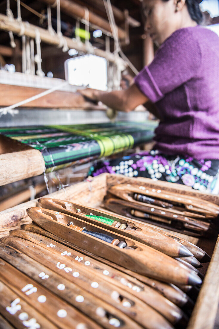 Weaving, Inle Lake, Shan State, Myanmar (Burma)