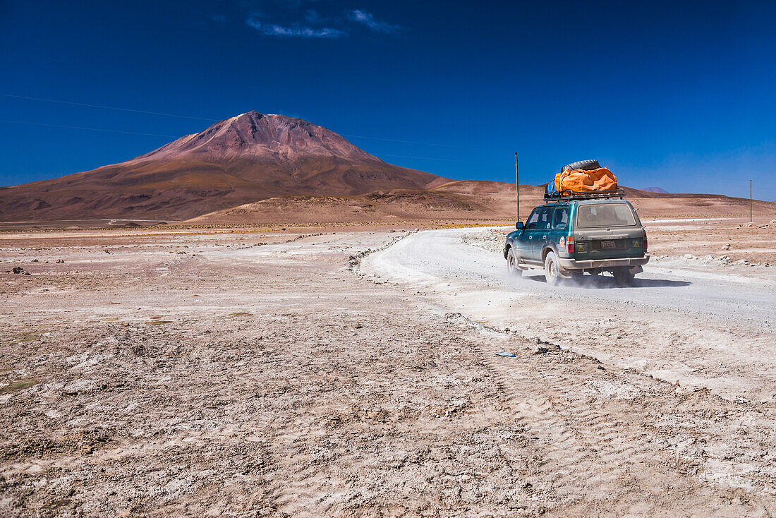 4wd Bolivian Altiplano tour passing volcanoes, South-West Bolivia