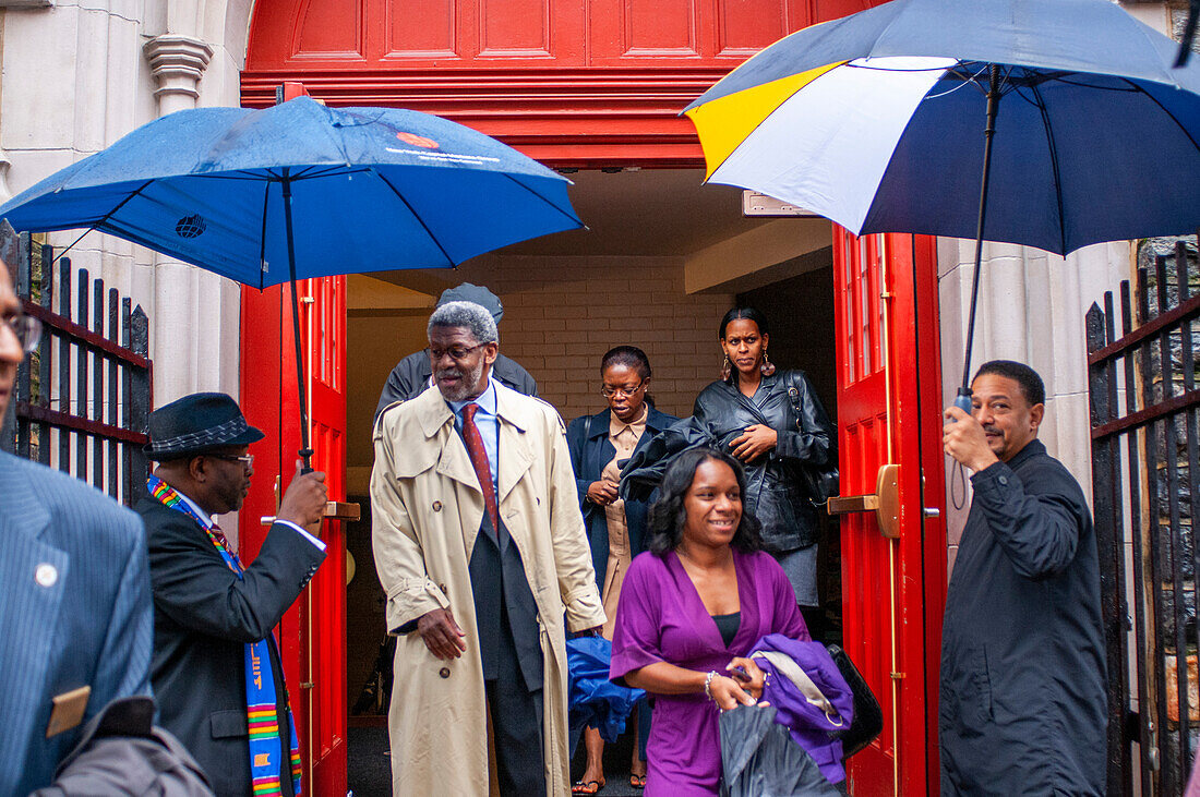 Sonntagmorgen-Gottesdienst in der Abyssinian Baptist Church in Harlem, Uptown New York City