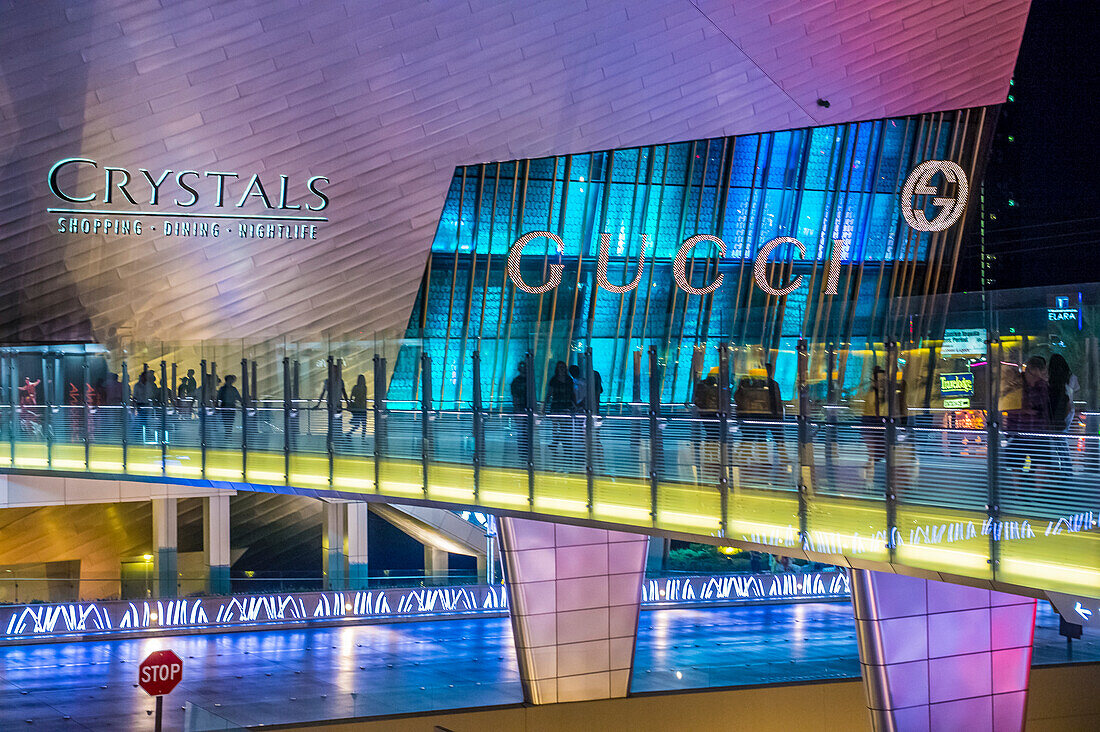 The Crystals mall in Las Vegas strip. Crystal offers 500,000 sq ft of retail space, including gourmet restaurants, shops and galleries.
