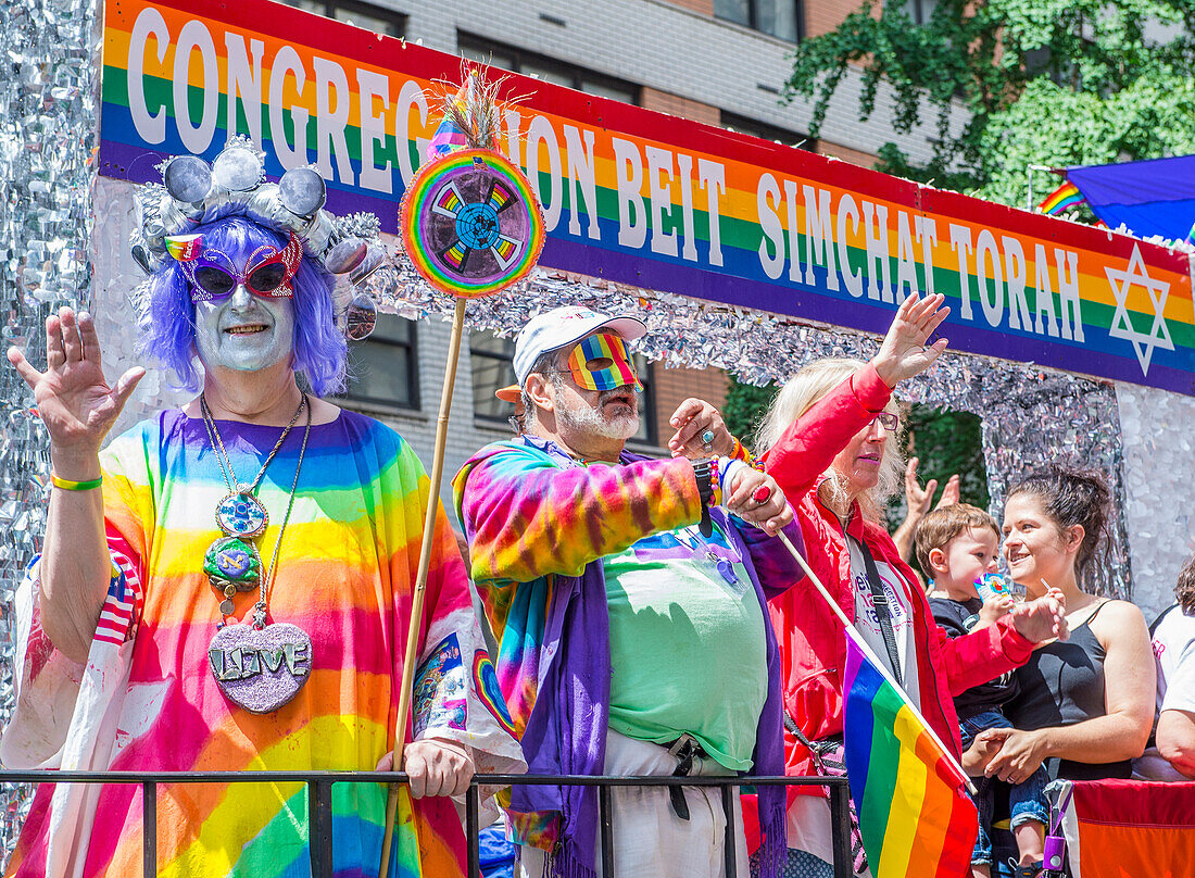 Participants march in the Gay Pride Parade in New York City. The parade is held two days after the U.S. Supreme Court's decision allowing gay marriage in the U.S.