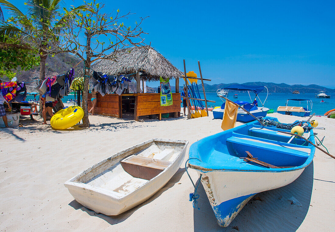 Tropical beach in Tortuga island Costa Rica. The island covers approximately 300 acres and includes forests and beaches