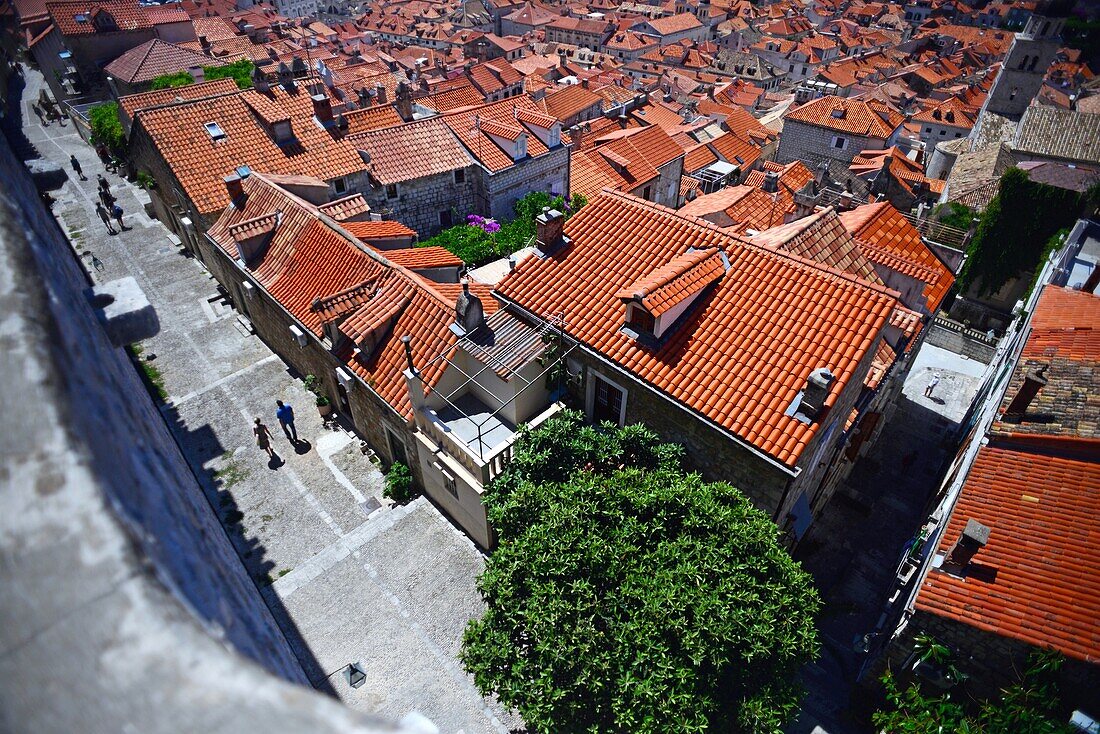 View of the Old Town from the walls of Dubrovnik, Croatia