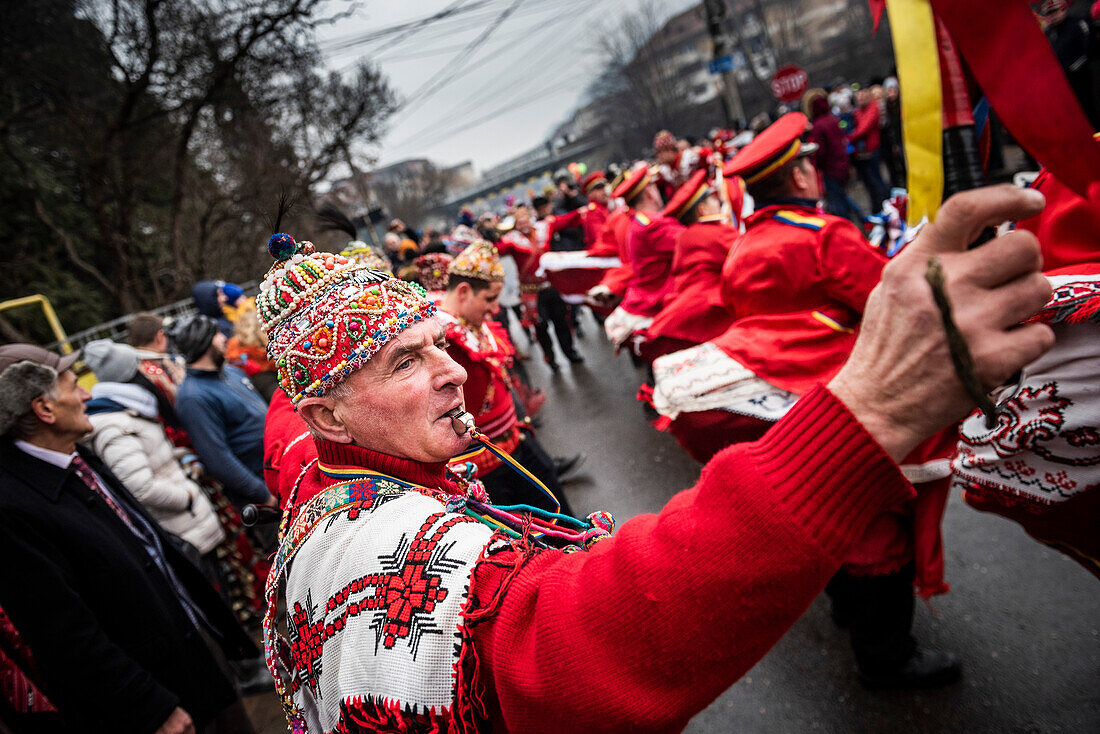 New Year Bear Dancing Festival, Comanesti, Moldova, Romania