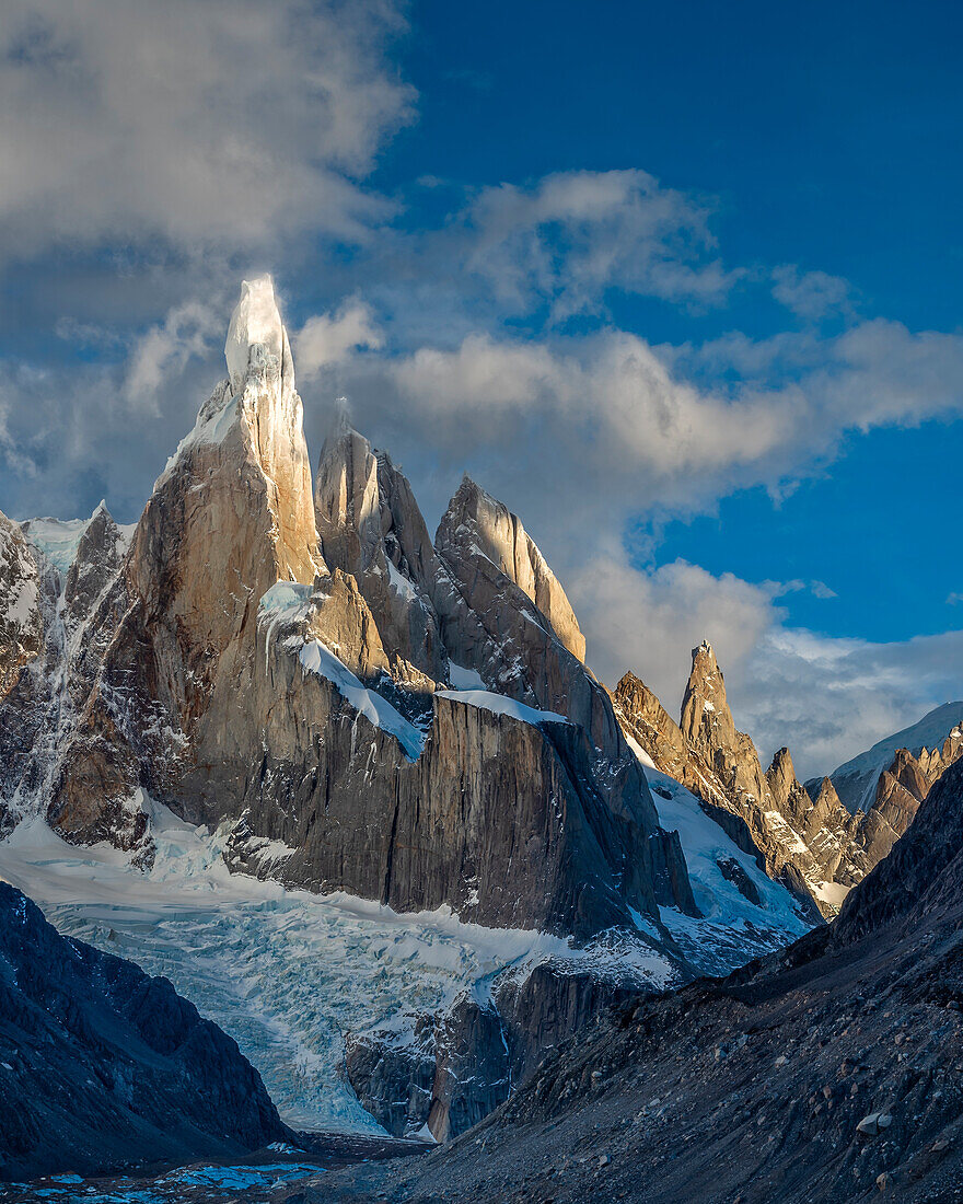 Cerro Torre from Laguna Torre in Parque Nacional Los Glaciares near El Chalt?n, Patagonia, Argentina.
