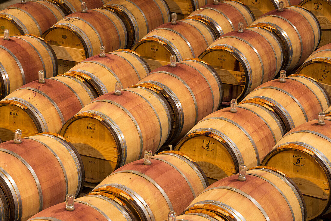 Le Petit Chai winery barrel room at Columbia Crest Vineyards, Patterson, Washington.