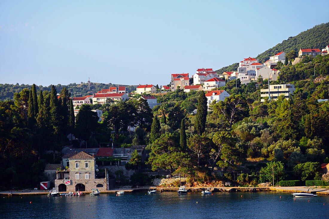 Die Küste von Dubrovnik vom Kreuzfahrtschiff aus, Kroatien