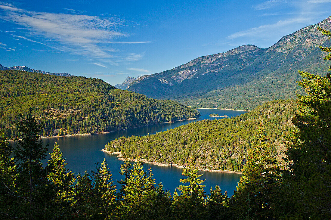 Ross Lake from Highway 20 viewpoint; Ross Lake National Recreation Area, North Cascades National Park, Washington.