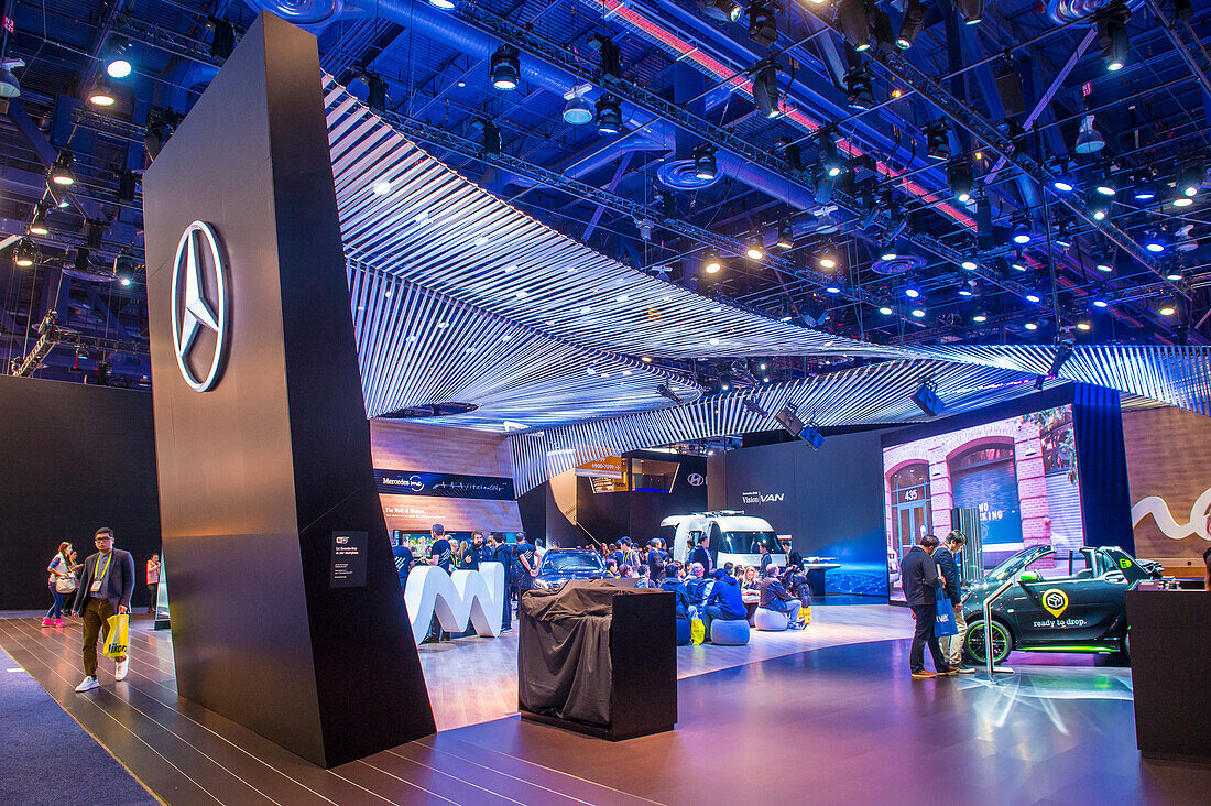 Der Mercedes-Stand auf der CES Show in Las Vegas. Die CES ist die weltweit führende Messe für Unterhaltungselektronik.