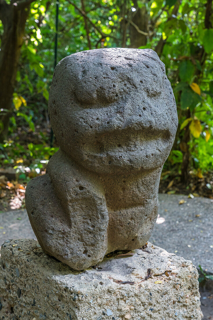 Monument 60, the Child Jaguar, from the Olmec ruins of Ixhuatlan, Veracruz. Preclassic Period (700-400 B.C.). La Venta Museum, Villahermosa, Mexico.