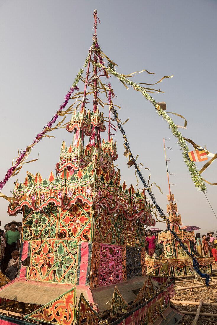 Mrauk U, Dung Bwe Festival for the passing of an important Buddhist Monk, Rakhine State, Myanmar (Burma)