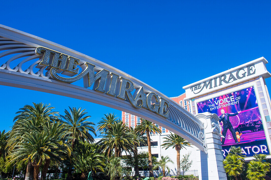 The Mirage Hotel in Las Vegas ,The hotel Opened in 1989, and it has 2.884 rooms and a casino with 100,000 square feet of gaming space.