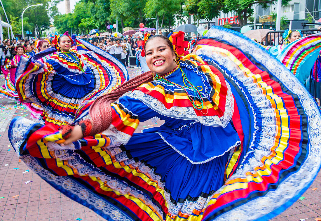Participants in a parde during the 23rd International Mariachi & Charros festival in Guadalajara Mexico