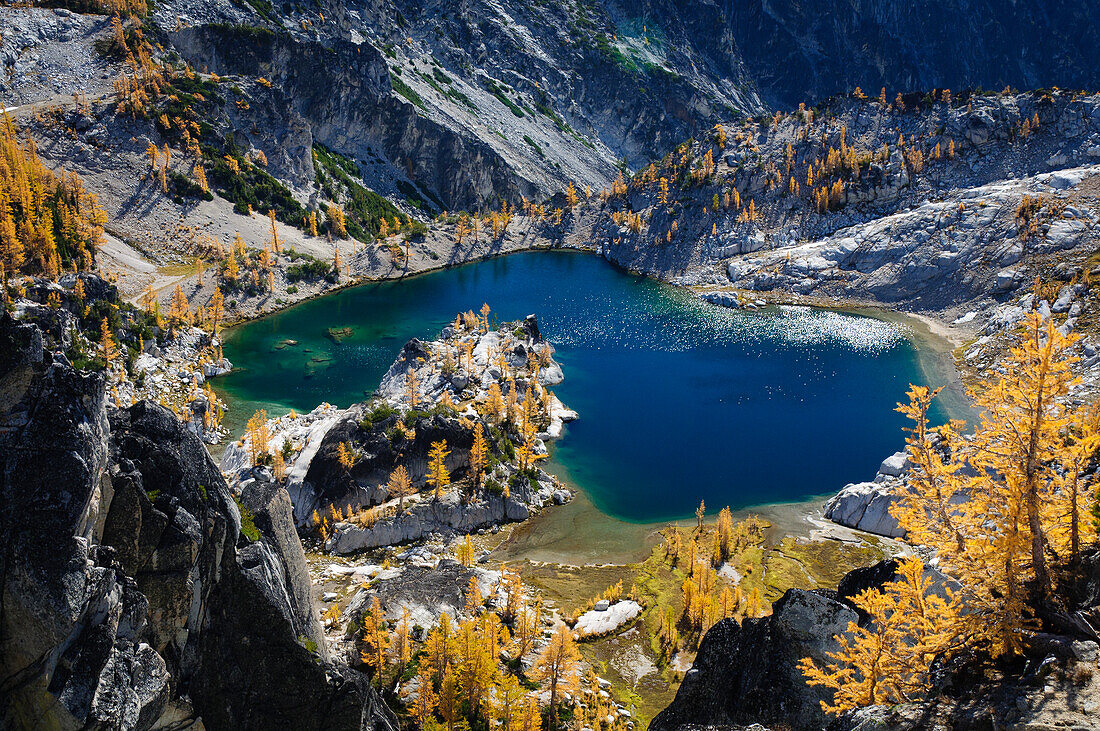 Crystal Lake in The Enchantments, Alpine Lakes Wilderness, Washington.