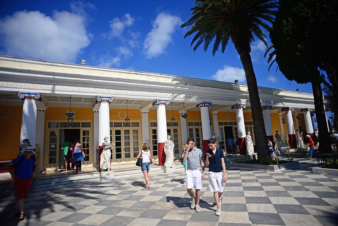 Der Achilleion-Palast im Dorf Gastouri (Sisis geliebter griechischer Sommerpalast), Korfu, Griechenland