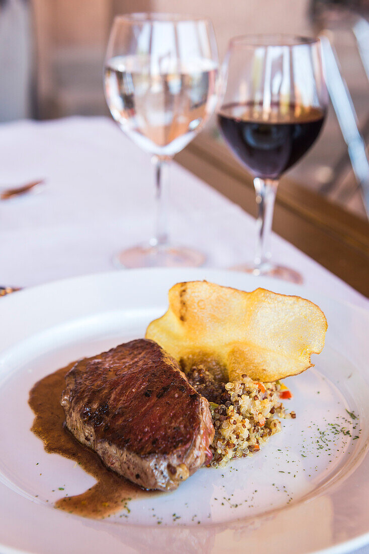 Steak at Hotel Alto Atacama Desert Lodge and Spa, San Pedro de Atacama, Atacama Desert, Chile