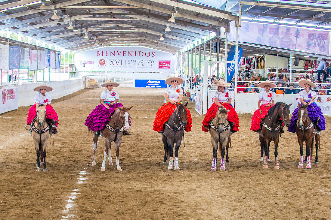 Charras participate at the 23rd International Mariachi & Charros festival in Guadalajara Mexico