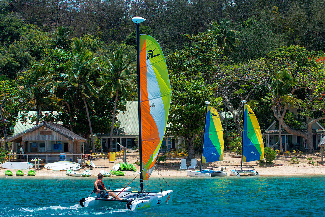 Sailing boards in Malolo Island Resort and Likuliku Resort, Mamanucas island group Fiji