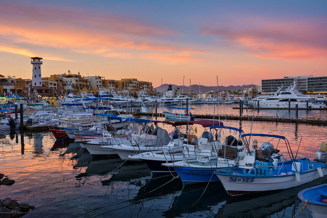 Boats in the marina at Cabo San Lucas, Baja California Sur, Mexico.