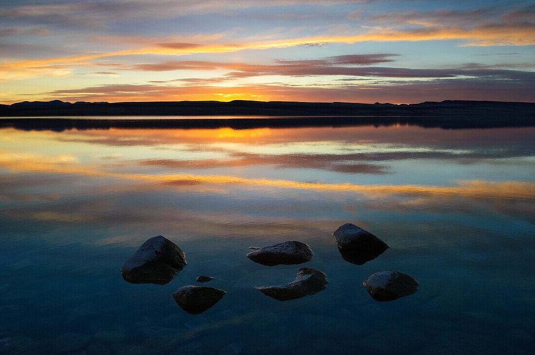 Sonnenuntergang am Abert Lake, Südost-Oregon.