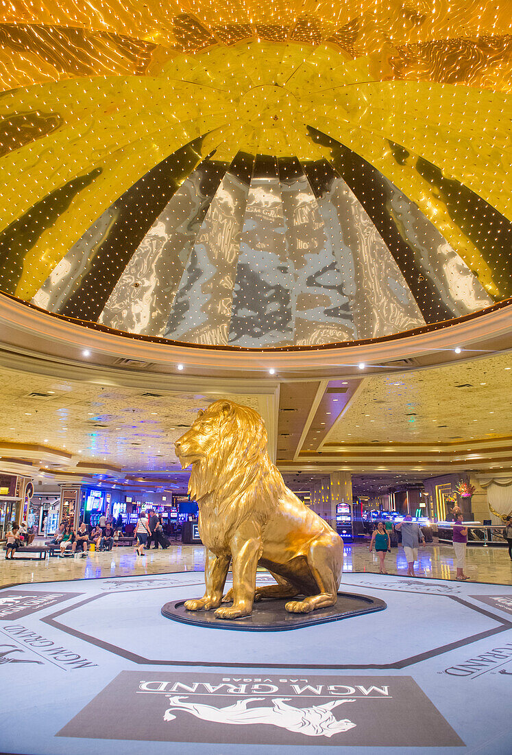 Das MGM Hotel und Kasino in Las Vegas. Das MGM Grand ist das drittgrößte Hotel der Welt und der größte Hotelkomplex in den USA.