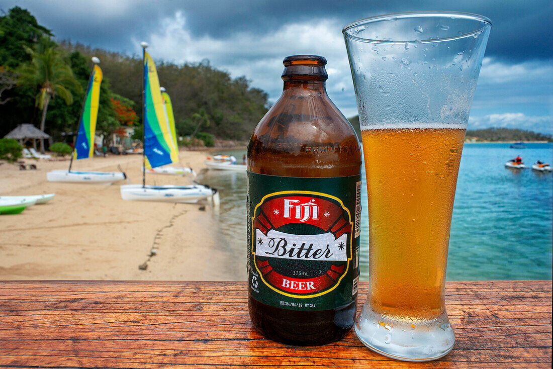 Fiji Bitter Beer in Malolo Island Resort and Likuliku Resort, Mamanucas island group Fiji