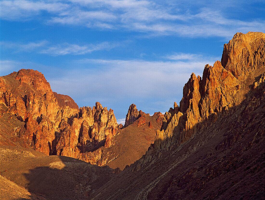 Rock formations in Leslie Gulch, southeastern Oregon. A Bureau of Land Management Area of Critical Environmental Concern.