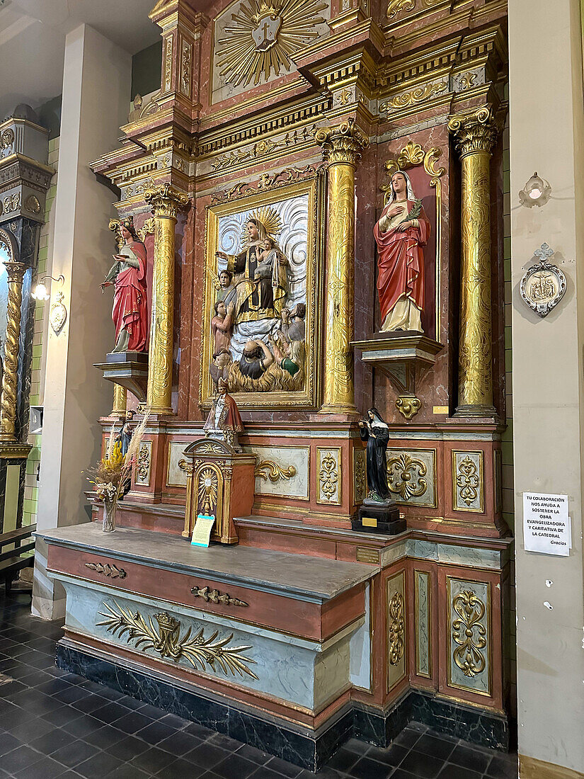 Der Altar der Jungfrau vom Berge Karmel in der Kathedrale Unserer Lieben Frau von Loreto, Mendoza, Argentinien.