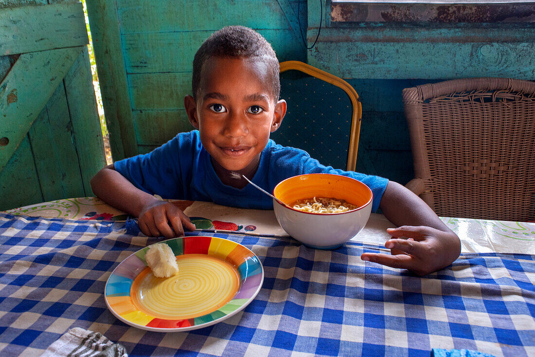 Boy, Local people living in Solevu island and Yaro island in Malolo Island Mamanucas island group Fiji