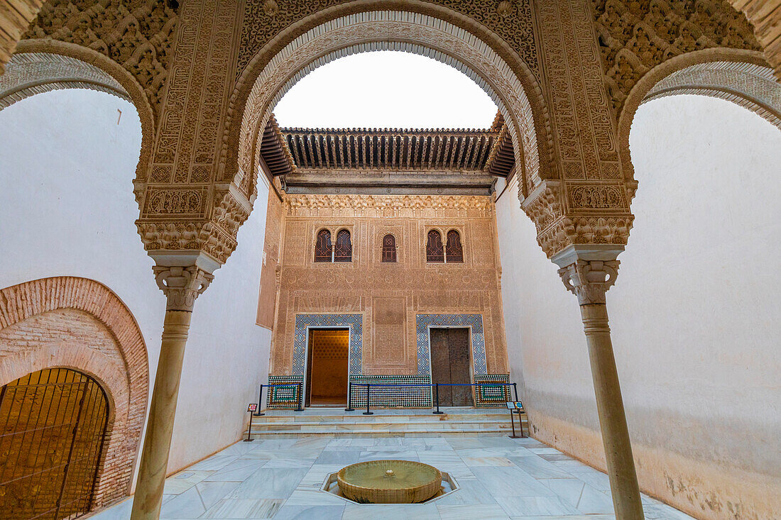 Hof des Mexuar, Die Alhambra, UNESCO-Weltkulturerbe, Granada, Andalusien, Spanien, Europa