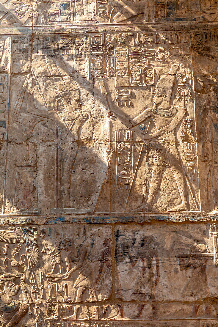 Stone Carvings at Luxor Temple, Luxor, Thebes, UNESCO World Heritage Site, Egypt, North Africa, Africa