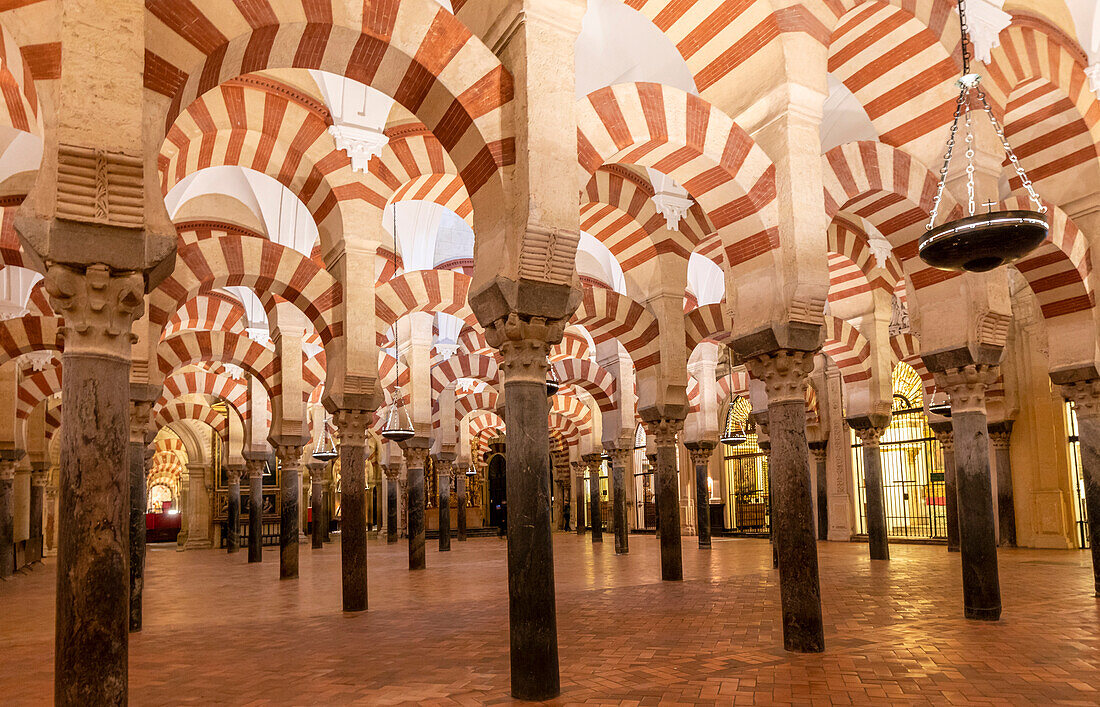 Interior of The Mosque (Mezquita) and Cathedral of Cordoba, UNESCO World Heritage Site, Cordoba, Andalusia, Spain, Europe